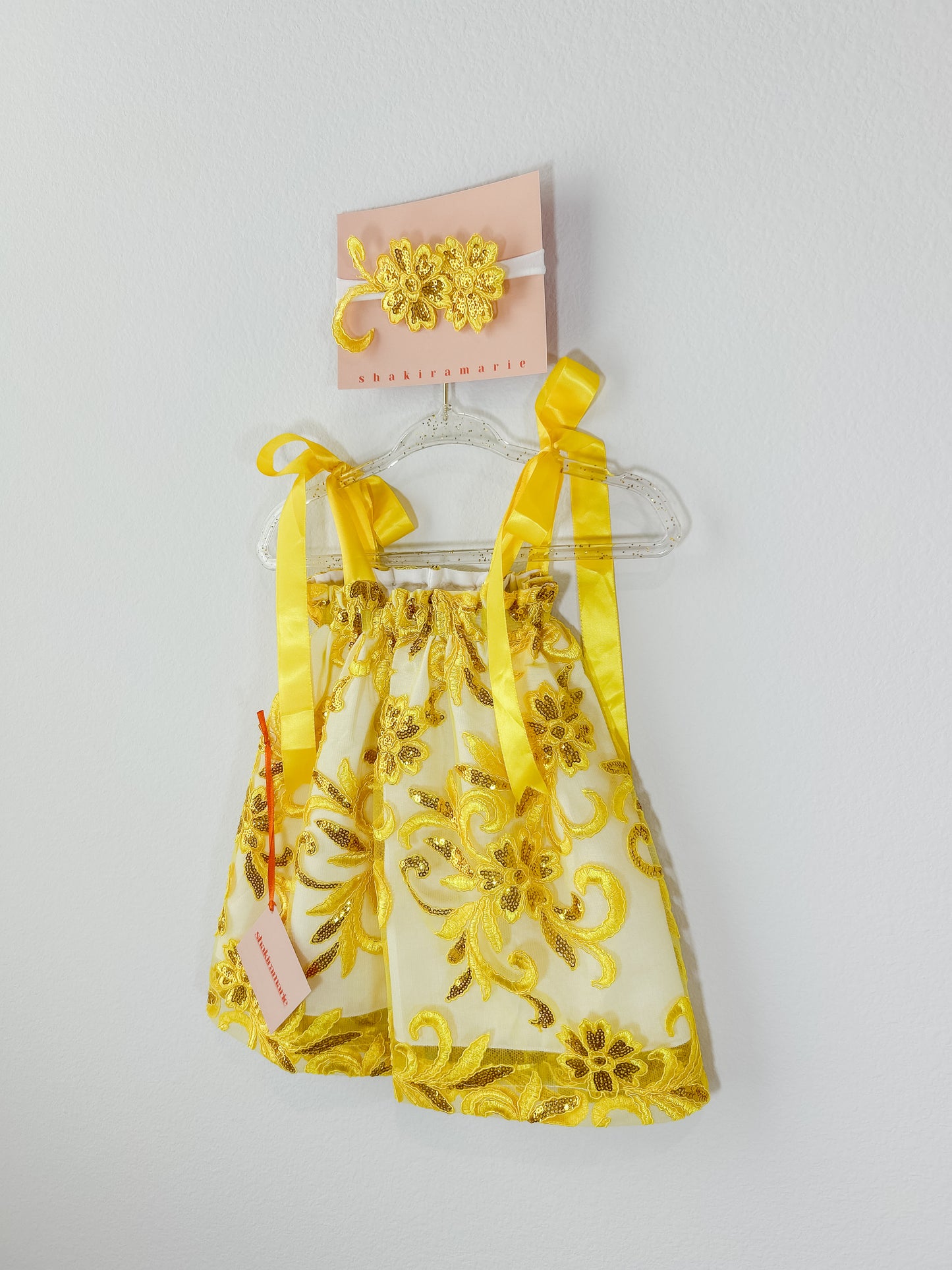 YELLOW NEWBORN DRESS