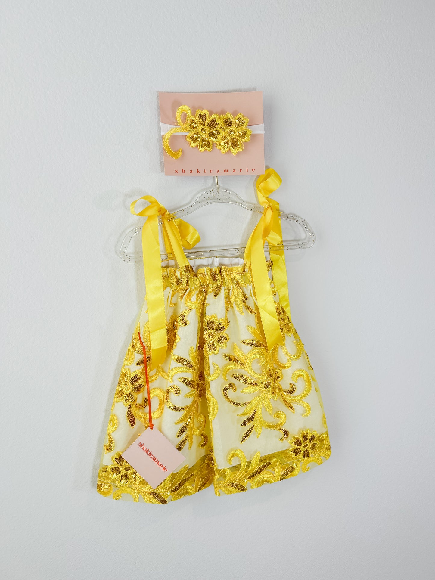YELLOW NEWBORN DRESS