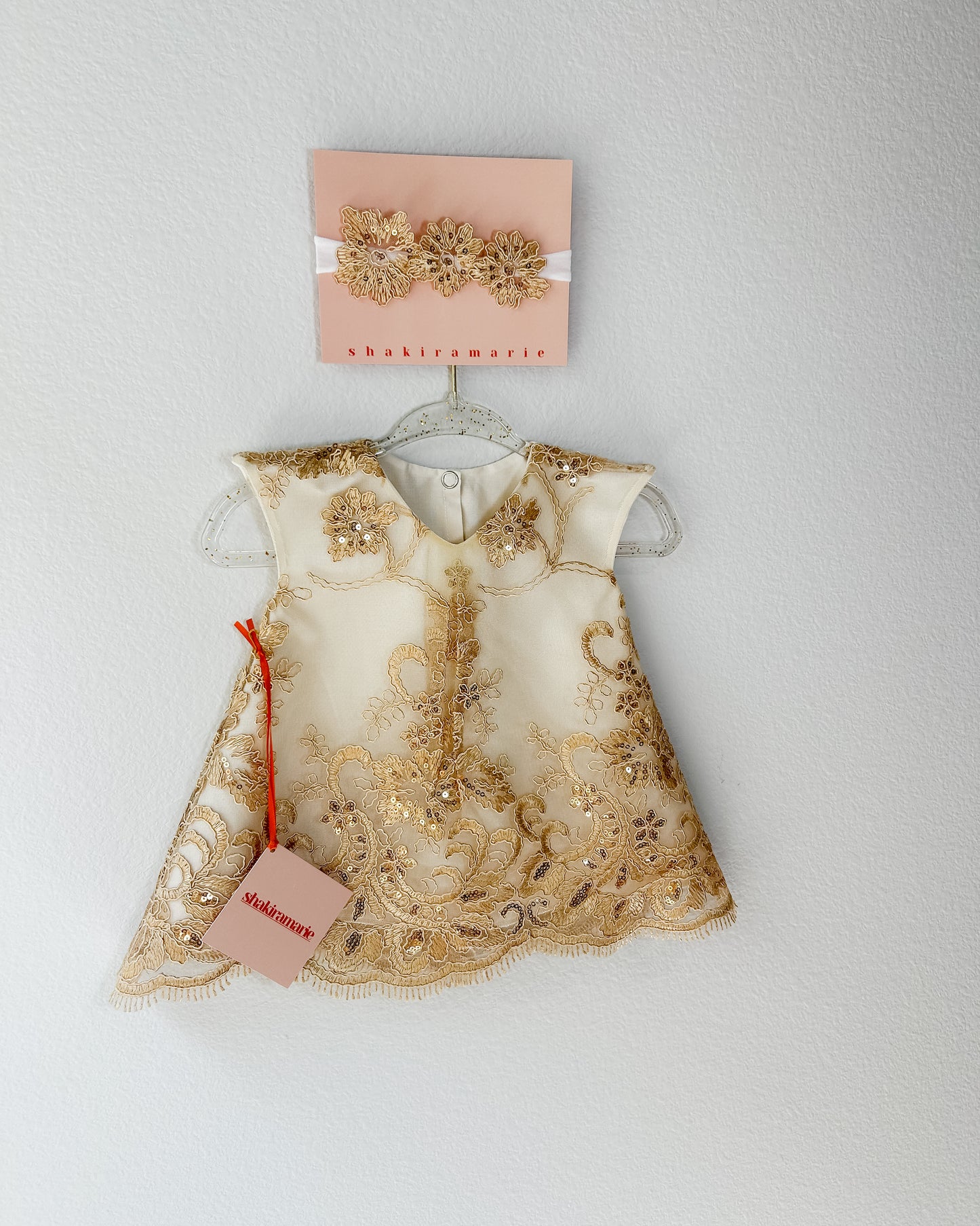 GOLDEN NEWBORN DRESS