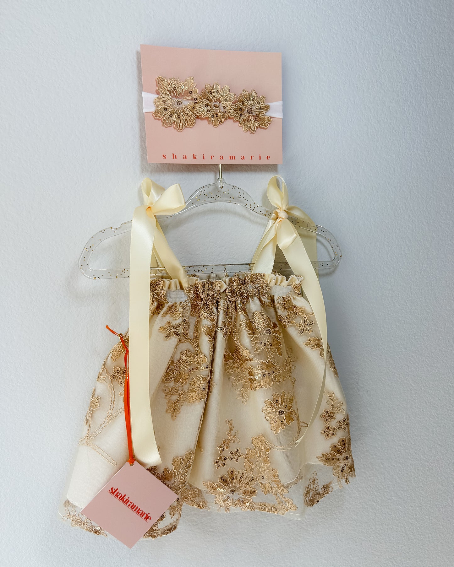 GOLDEN NEWBORN DRESS