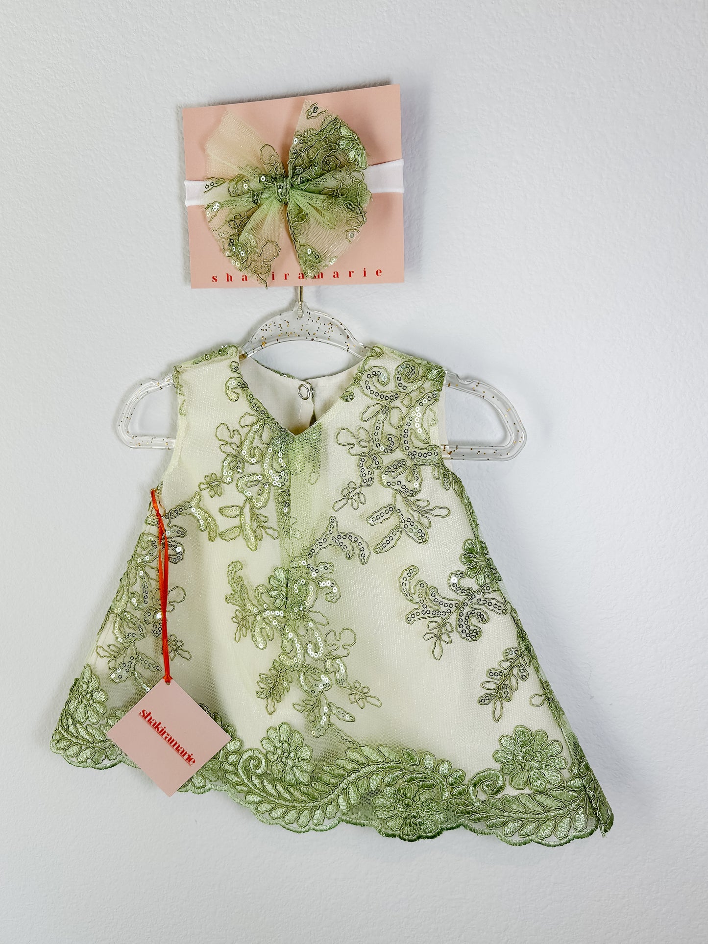 SAGE NEWBORN DRESS