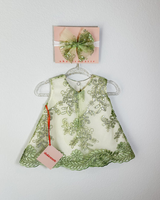SAGE NEWBORN DRESS