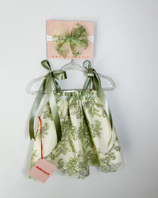SAGE NEWBORN DRESS