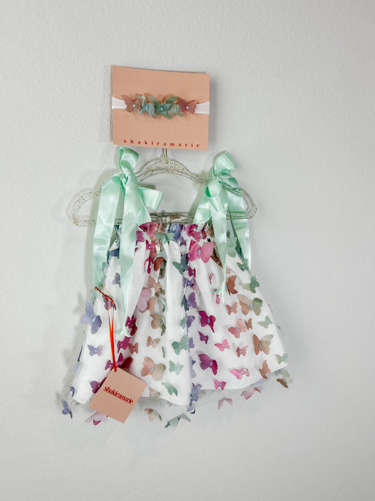 BUTTERFLIES NEWBORN DRESS
