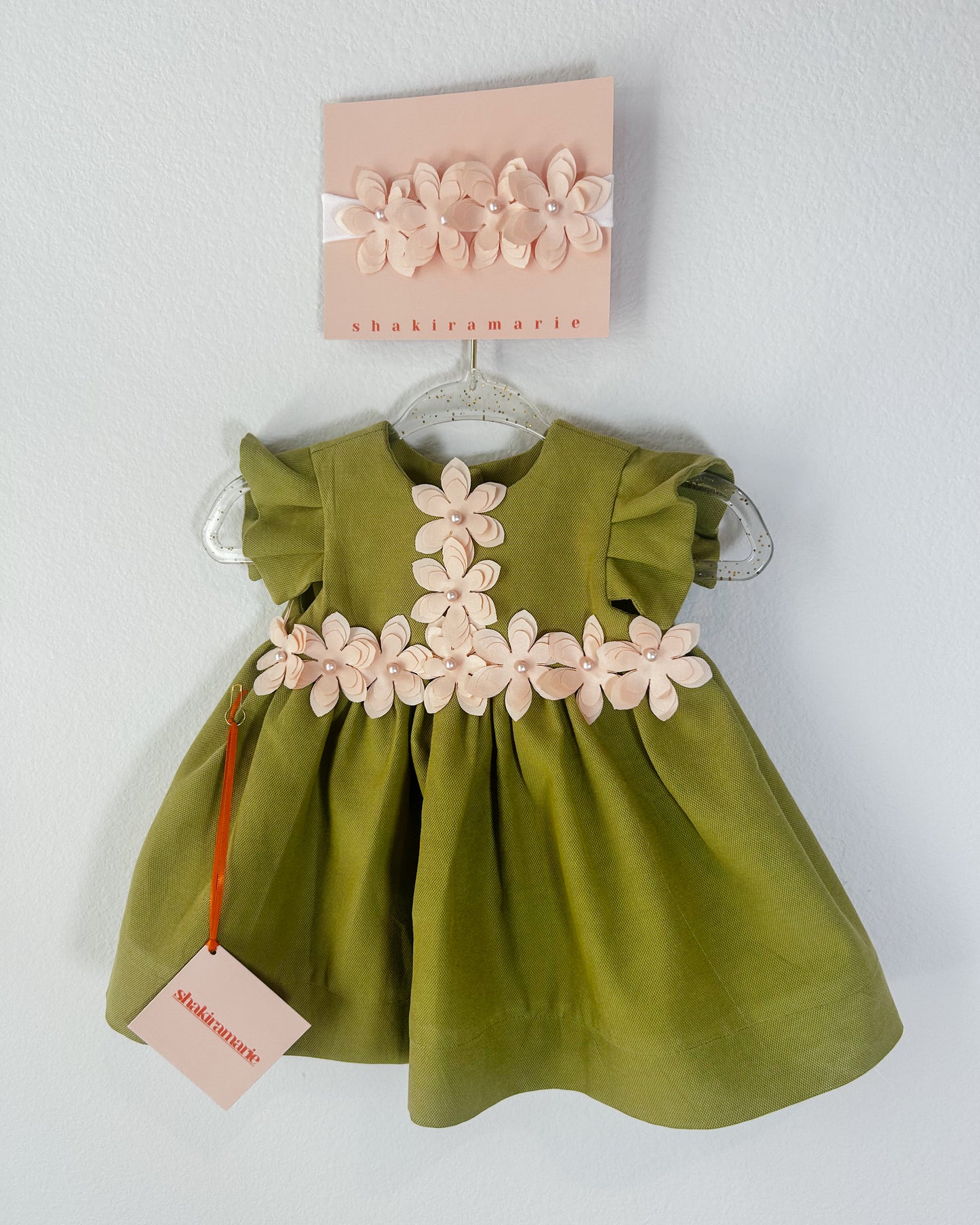 OLIVE NEWBORN DRESS