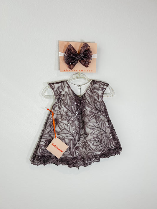 PLUM NEWBORN DRESS